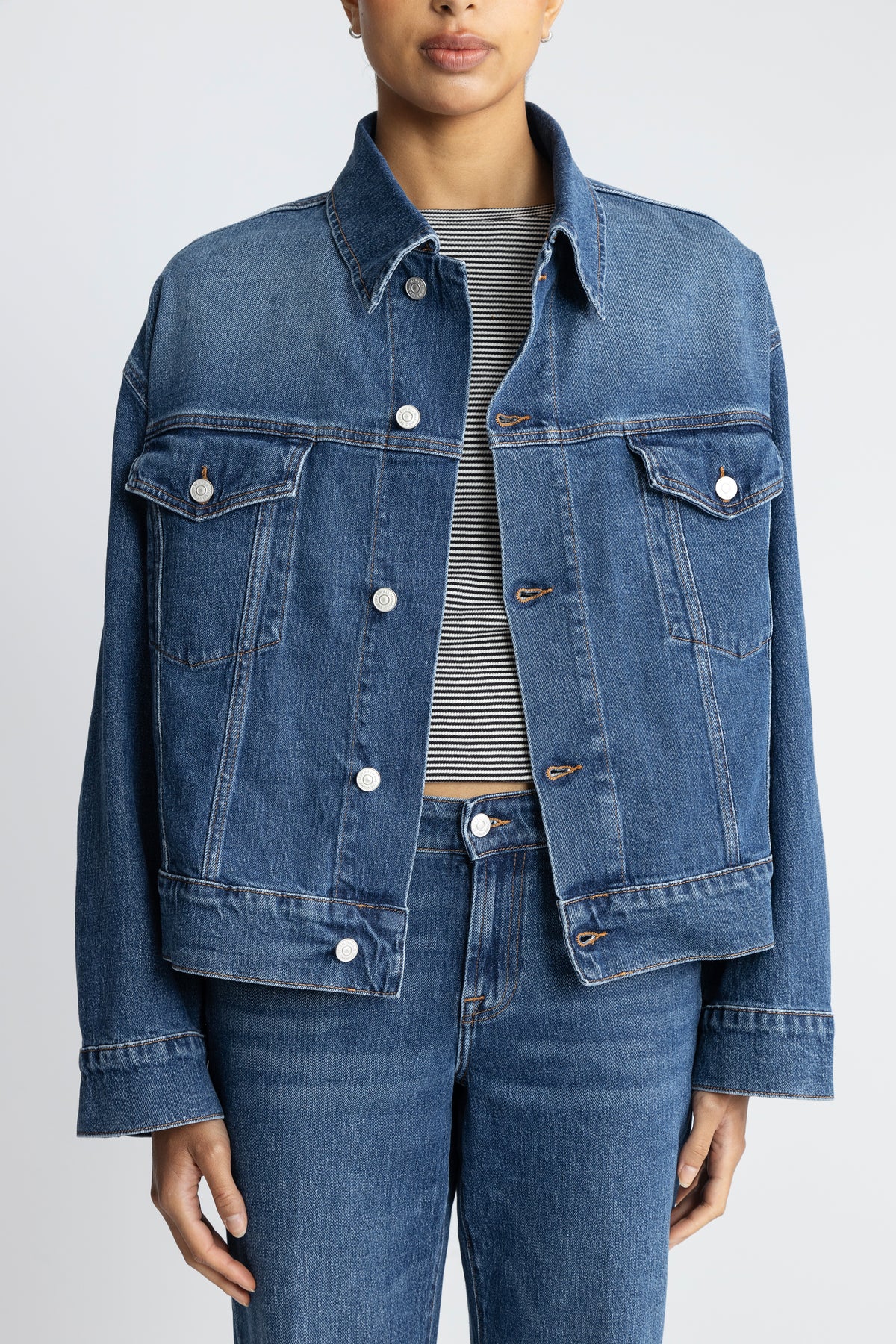 Oli Cropped Trucker Jeansjacka