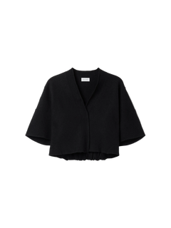 Short Wool Cardigan - Black