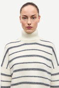 Sakeiku Stripe Turtleneck - Clear Cream St.