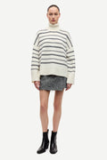 Sakeiku Stripe Turtleneck - Clear Cream St.