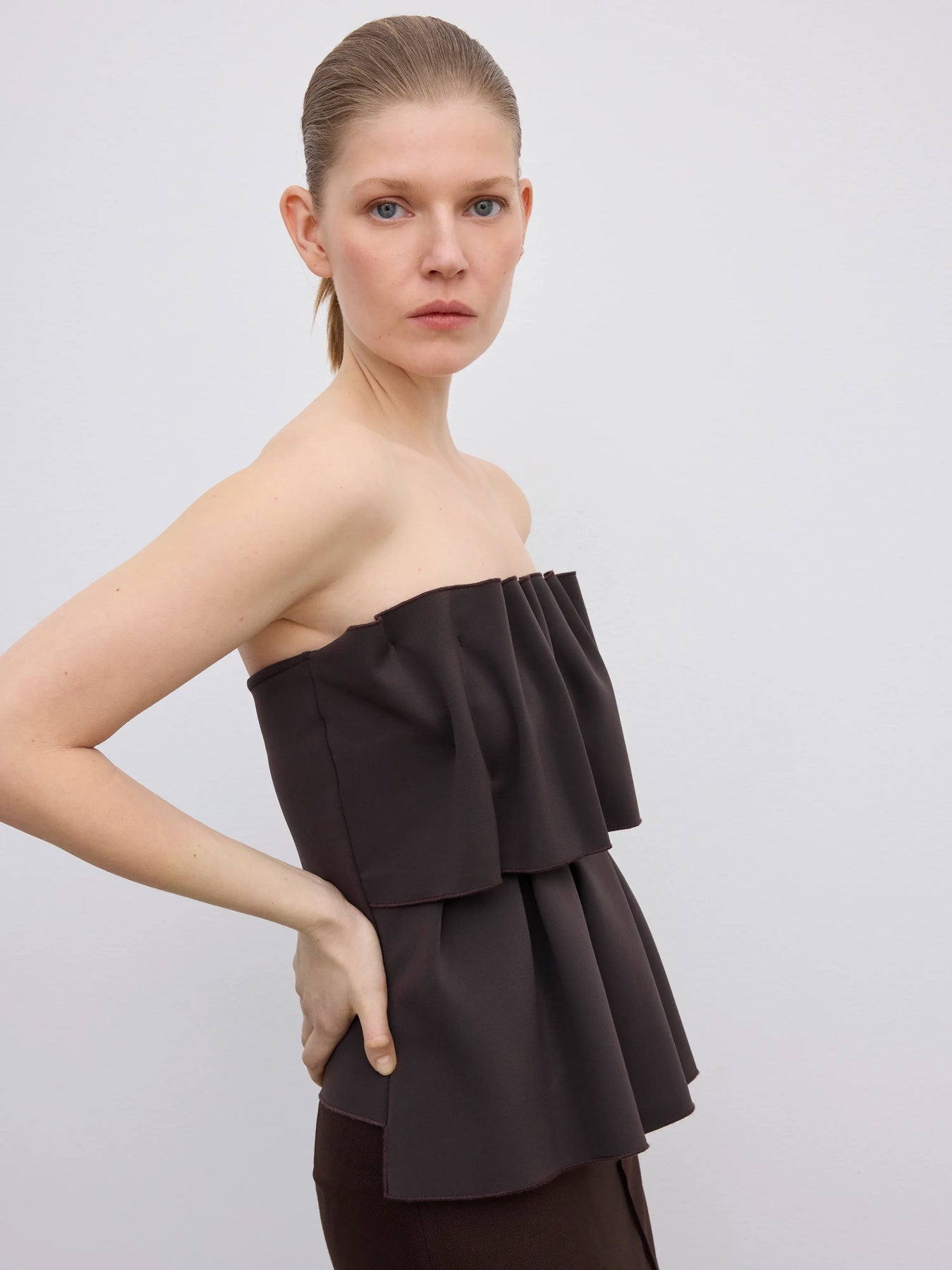 Sculpted Tube Top - Chocolate