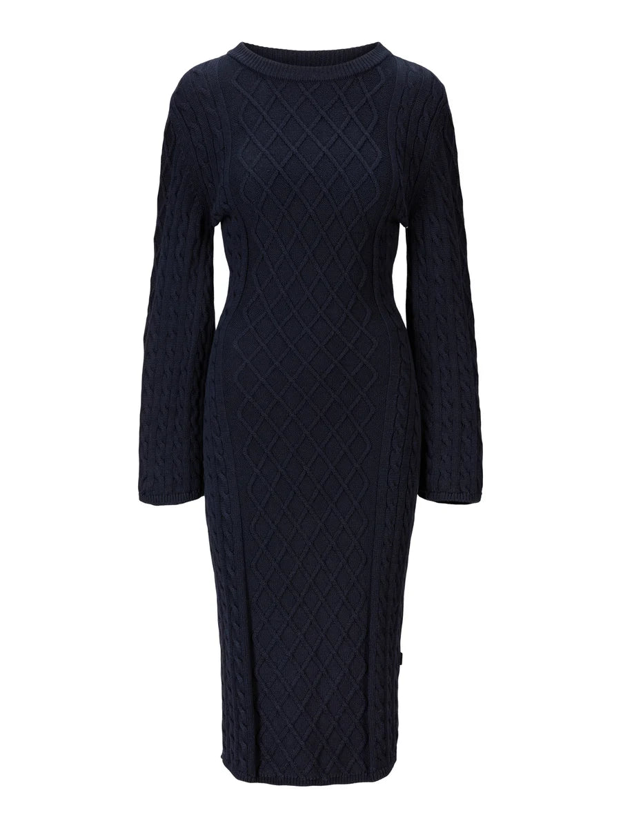 Ronda Cotton Dress - Marinblå