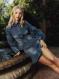 Janne Blue Denim Blus - Blå Denim