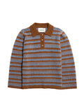 Olivia Wool Polo - Brown Stripe