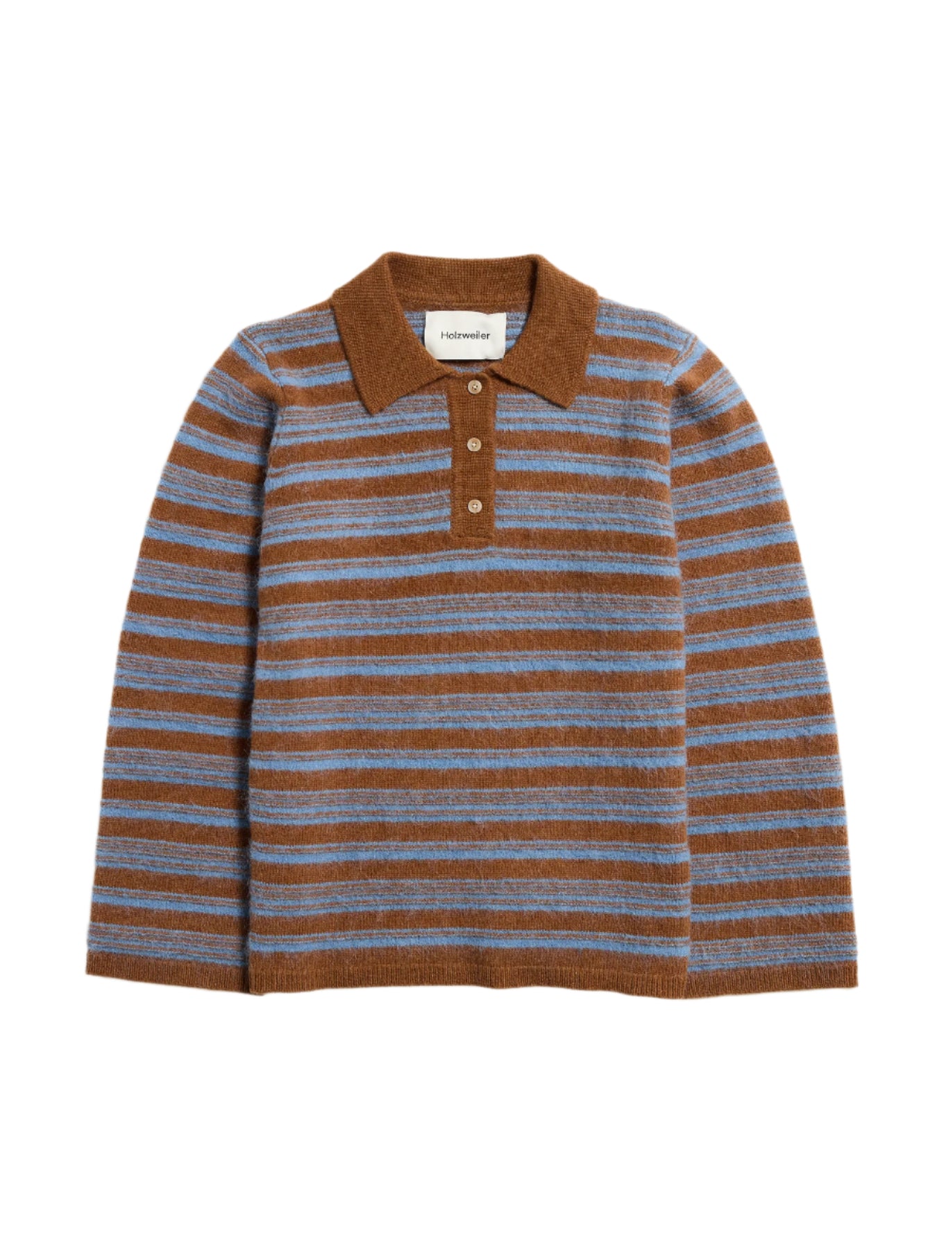 Olivia Wool Polo - Brown Stripe