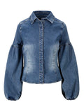 Janne Blue Denim Blus - Blå Denim
