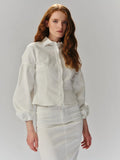 Janne White Denim Blus - White Denim