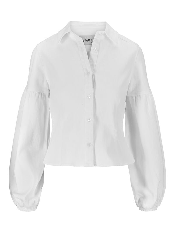 Janne White Denim Blus - White Denim