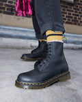 1460 Serena Faux Fur Lined Leather Lace Up Boots - Svart