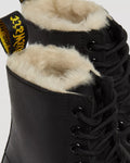 1460 Serena Faux Fur Lined Leather Lace Up Boots - Svart