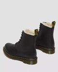 1460 Serena Faux Fur Lined Leather Lace Up Boots - Svart