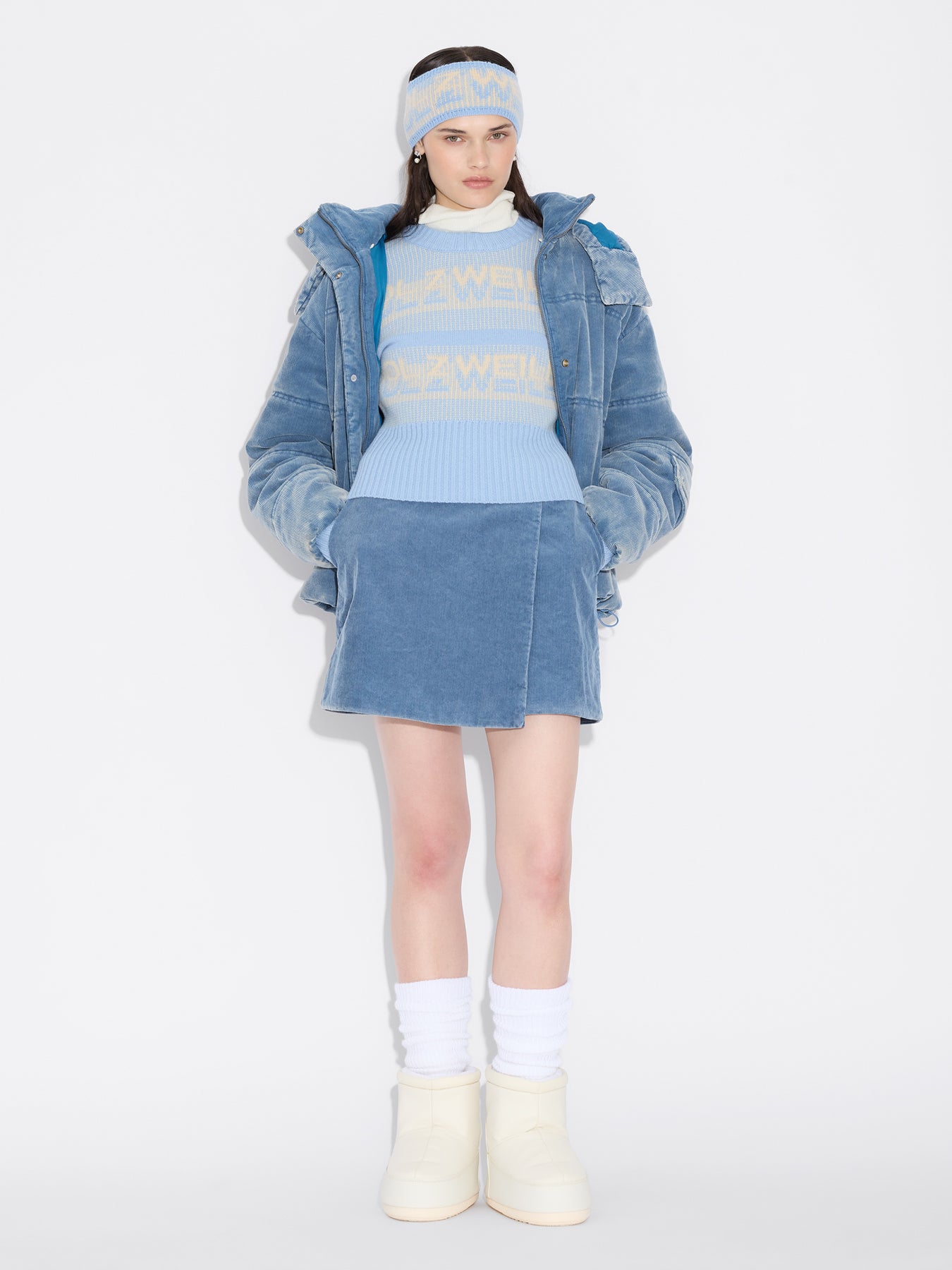 Ski Cropped Crew - Ljusblå
