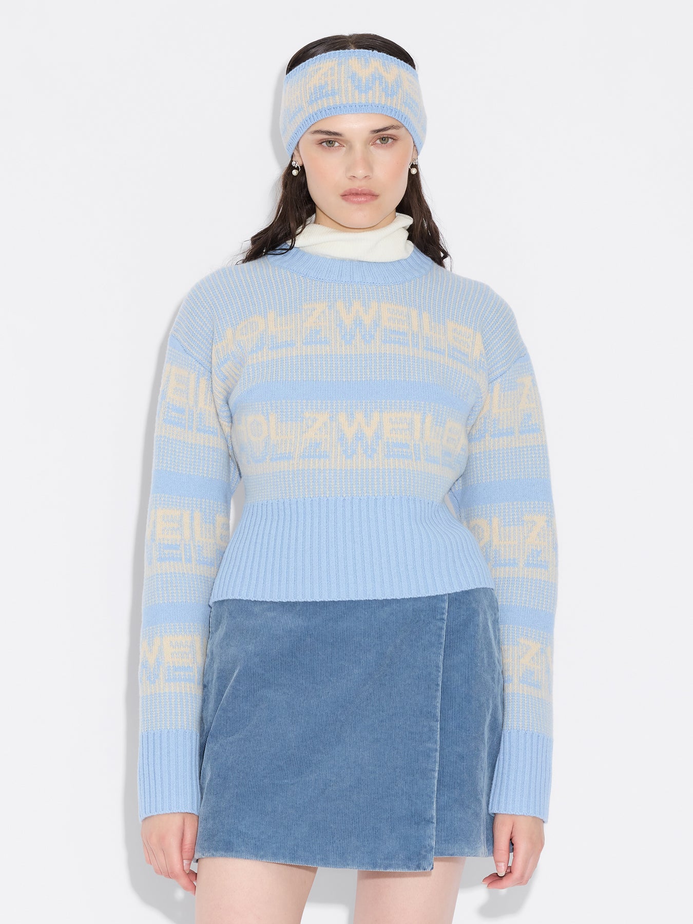 Ski Cropped Crew - Ljusblå