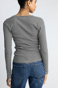 2X2 Cotton Stripe Tuba Tee Ls - Svart/Vanilla Ice