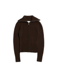 Line Wool Cardigan - Mörkbrun