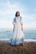 Cotton Slub Maxi Dress - Blue Field
