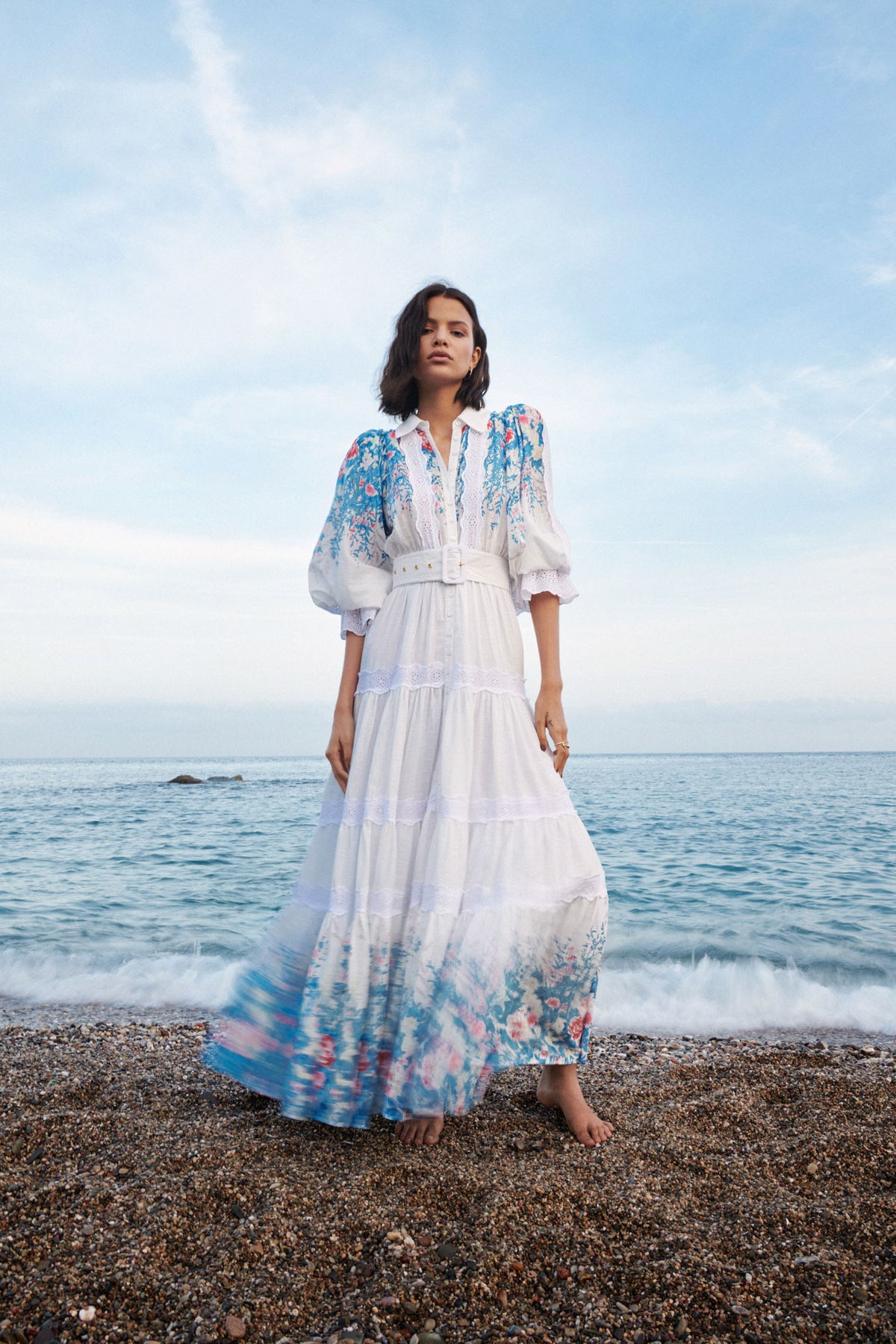 Cotton Slub Maxi Dress - Blue Field