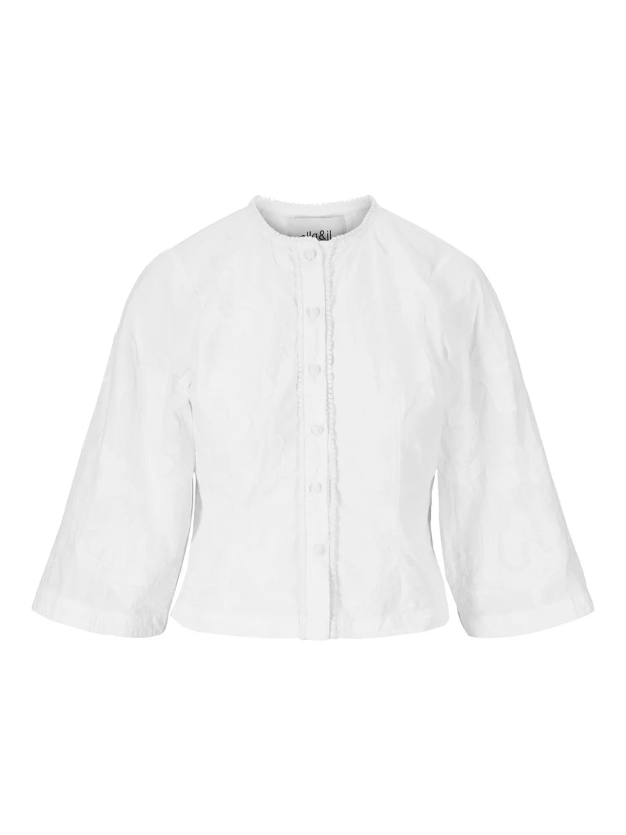 Lotte Embroidery Blouse - Vit