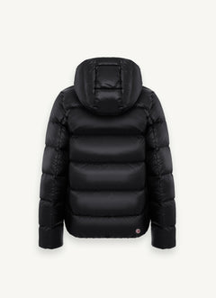 2216 Iridescent Down Jacket With Maxi Collar - Black/Dark Steel