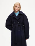 Wool Trench Coat - Navy