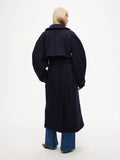 Wool Trench Coat - Navy