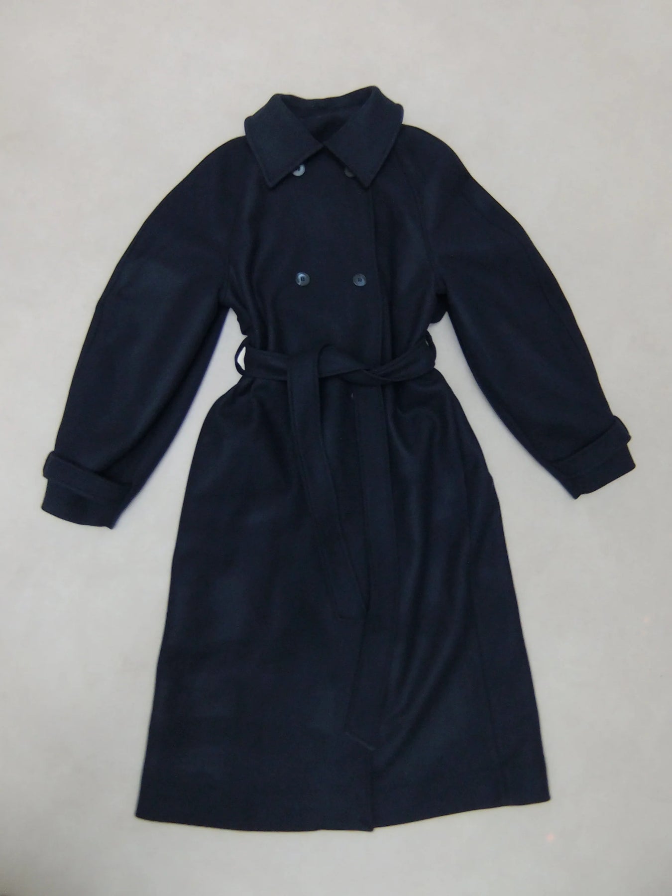 Wool Trench Coat - Navy