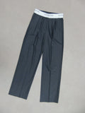 Branded Waistband Trousers - Stålgrå