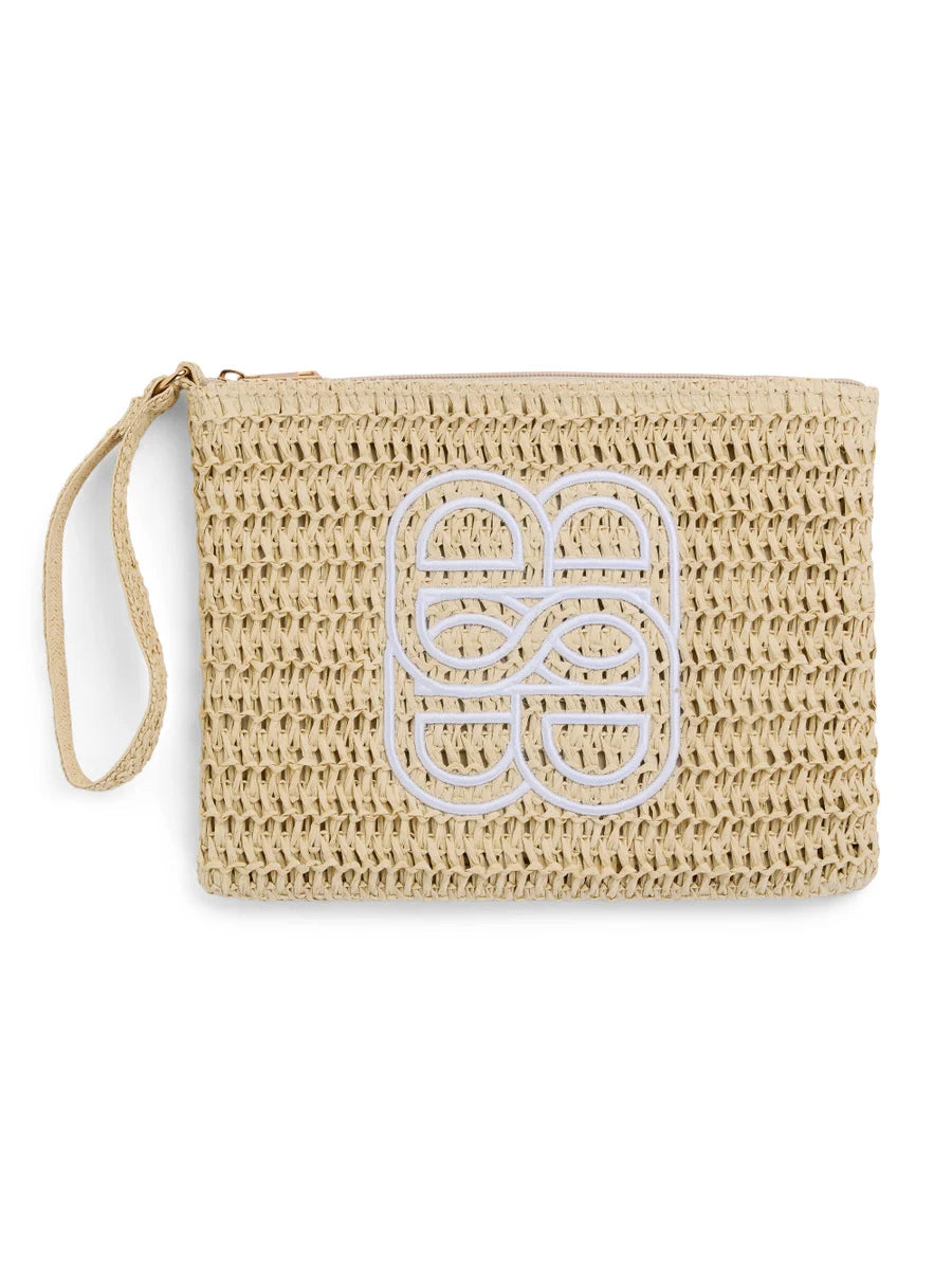 Mim Straw Clutch - Beige