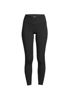 Overlap High Waist Tights - Black
