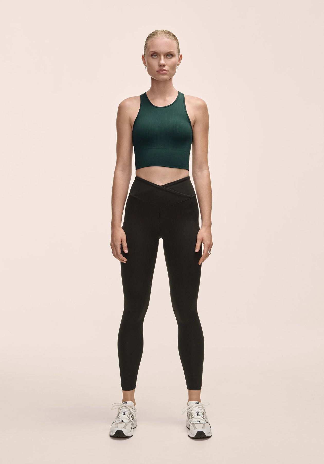 Overlap High Waist Tights - Svart