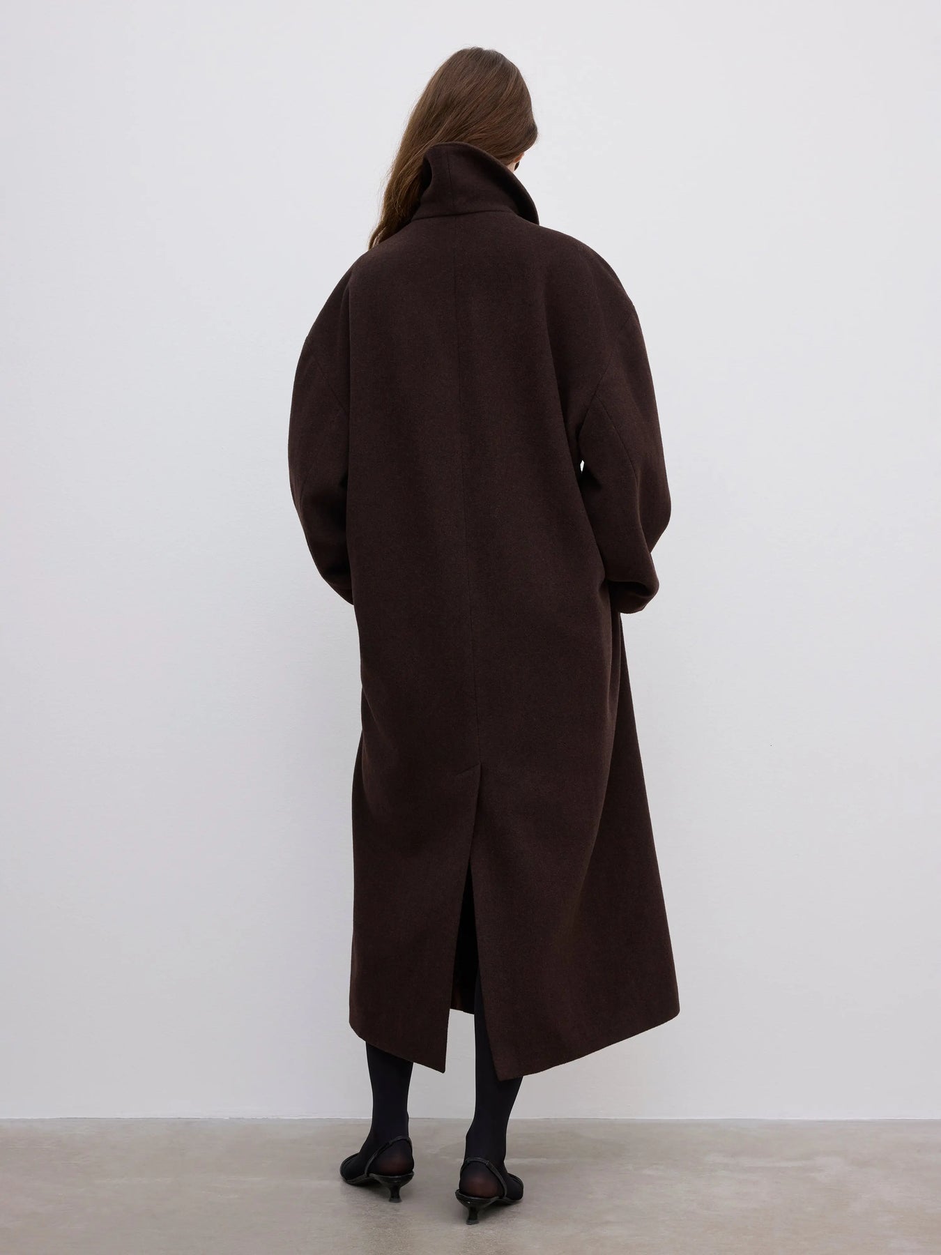 Relaxed Wool Coat - Chokladbrun