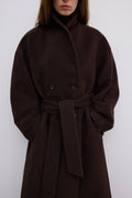 Relaxed Wool Coat - Chokladbrun