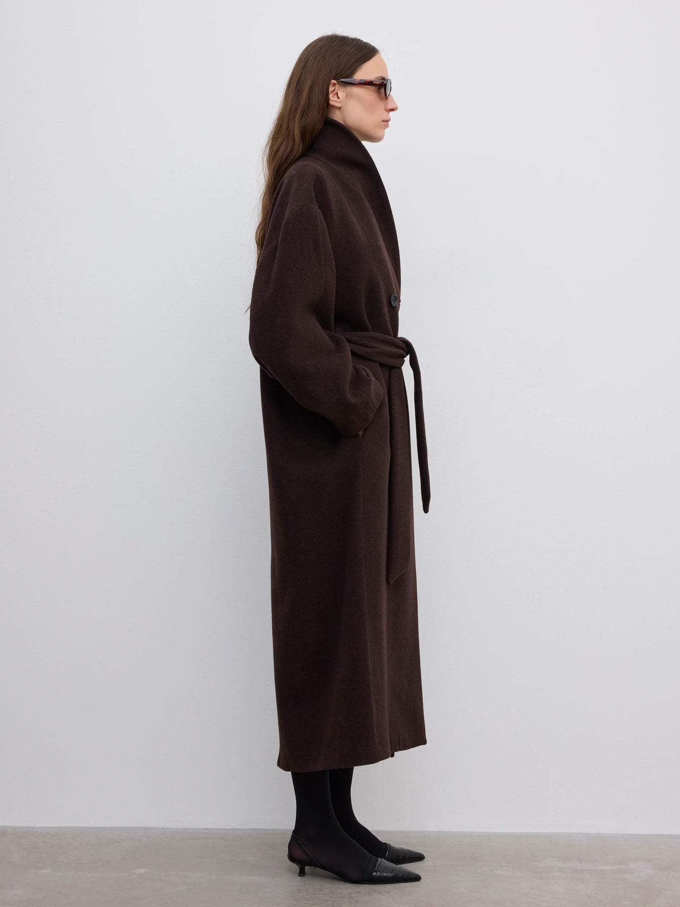 Relaxed Wool Coat - Chokladbrun