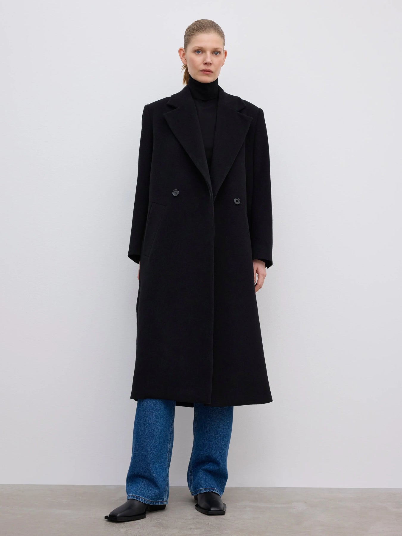 Db Wool Coat - Svart