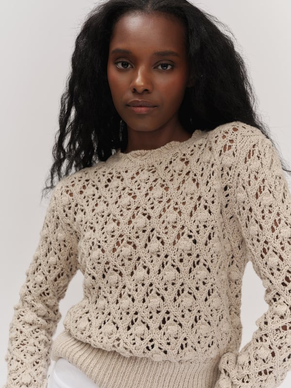 Lea Cotton Sweater - Chickpea Beige