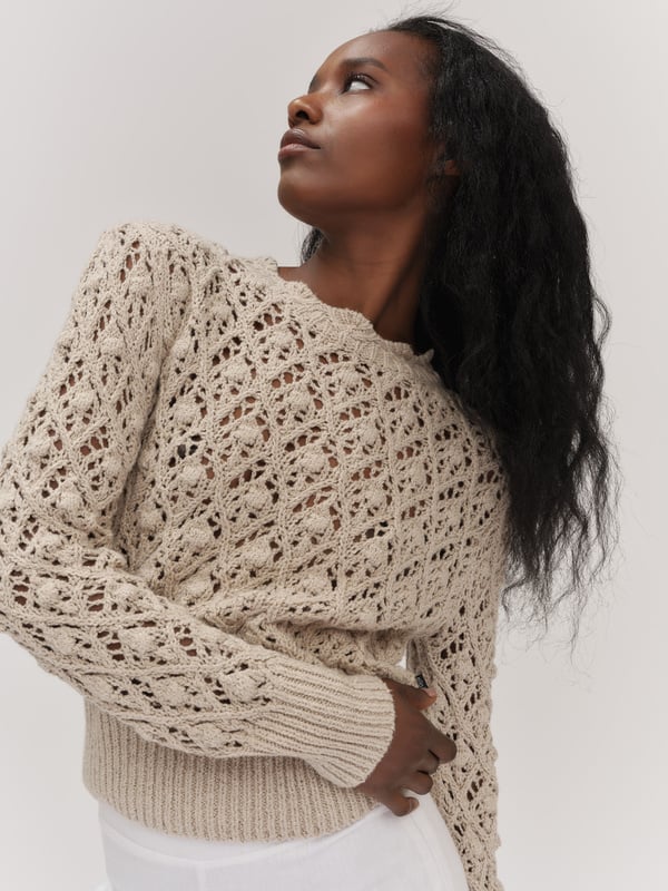 Lea Cotton Sweater - Chickpea Beige