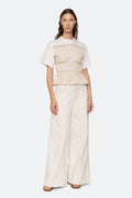 Parcie Crinkle S/Slv Top - Cream