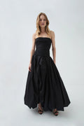 Violette Bubble Hem Maxi Dress - Svart