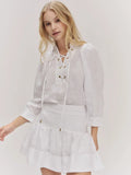 Anya Linen Skirt - Vit