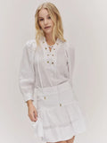 Anya Linen Skirt - Vit