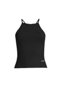 Built-In-Bra Halterneck Tank - Svart