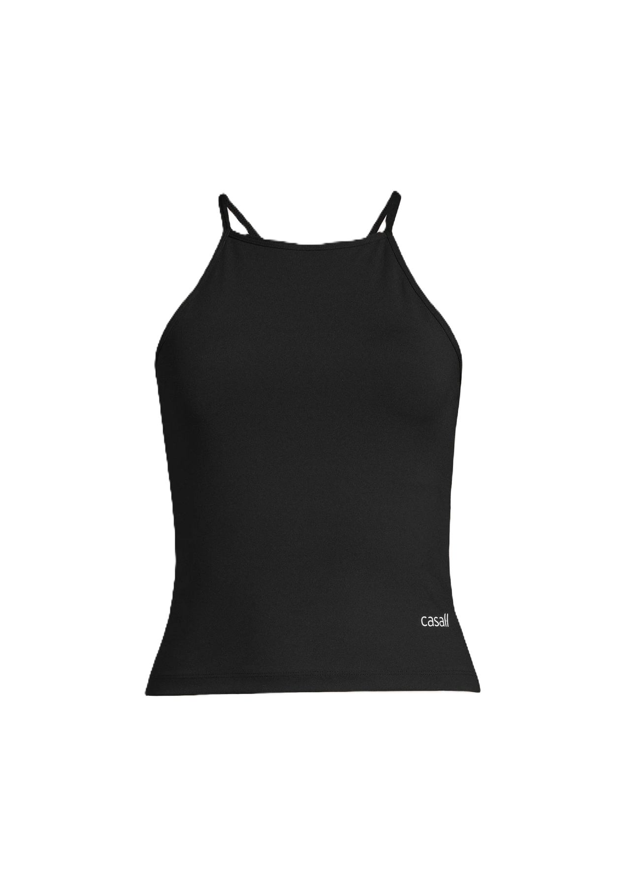Built-In-Bra Halterneck Tank - Svart