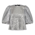Steviecc Sequin Bow Blouse - Silver
