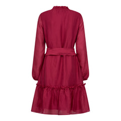 Moniquecc Ls Belt Dress - Pink
