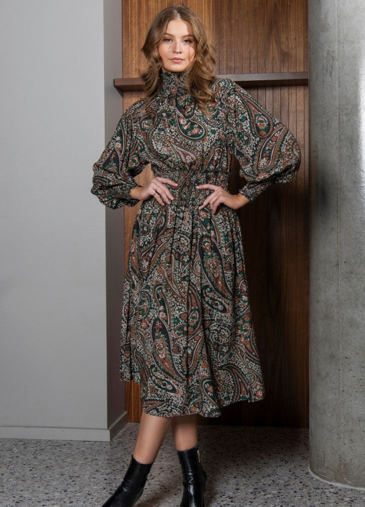 Alicia Dress - Autumn Green