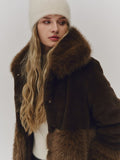 Anna Fake Fur Jacket - Dark Brown