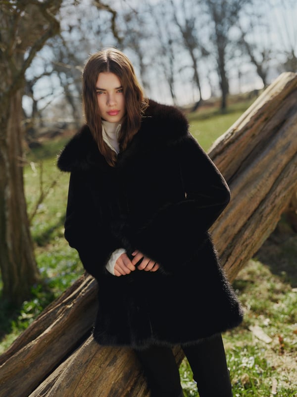 Anna Fake Fur Jacket - Svart