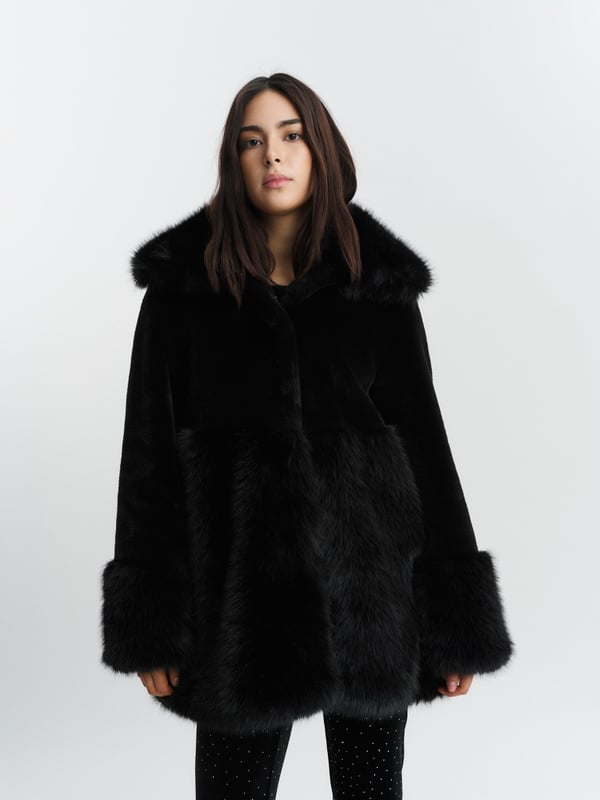 Anna Fake Fur Jacket - Svart