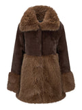 Anna Fake Fur Jacket - Dark Brown