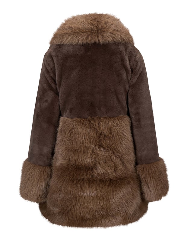 Anna Fake Fur Jacket - Dark Brown